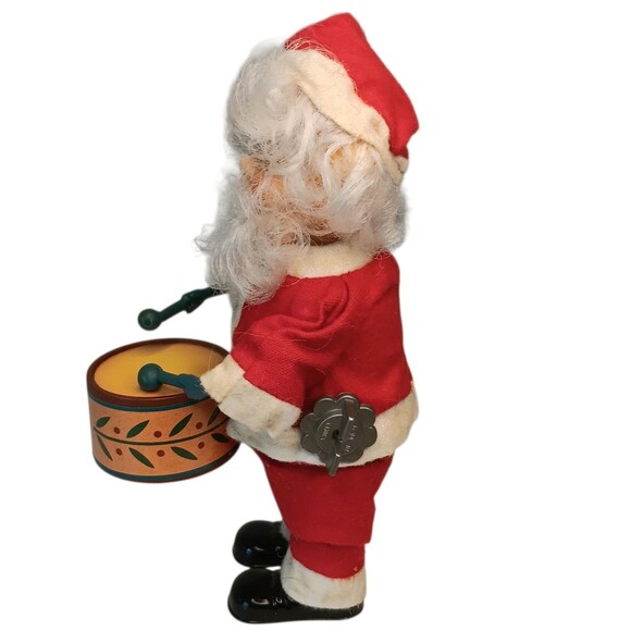 Vintage Wind Up Santa Claus Figurine Playing Drum Christmas Decor - Working - Picture 5 of 15